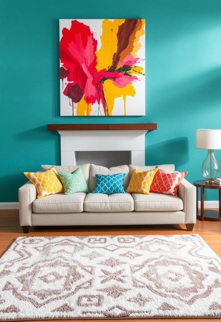 27 Modern Living Room Ideas That'll Make You Want to Redecorate ASAP! - 2. Bold Color Accents