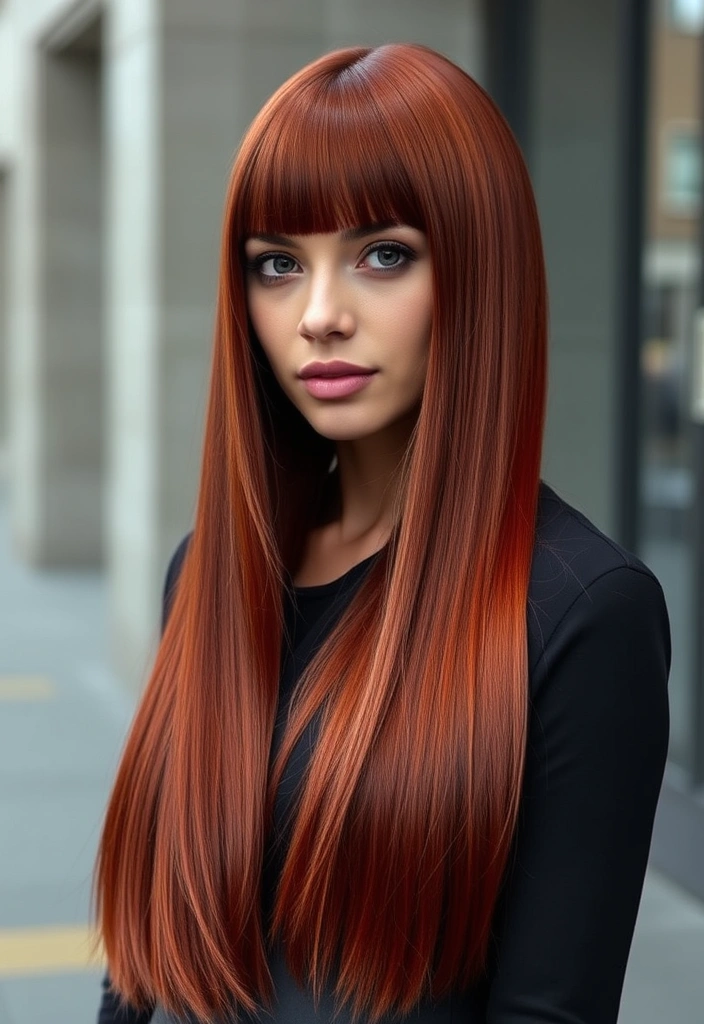 15 Blazing Red Weave Hairstyles That Will Turn Heads Everywhere! - 8. Crimson Long Straight Weave