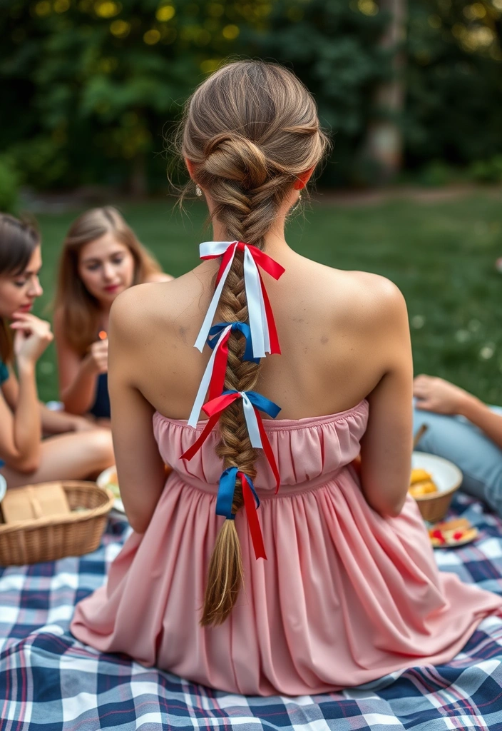 21 Patriotic and Stylish 4th of July Hairstyles That'll Make You Shine! - 16. Red, White, and Blue Fishtail Braid