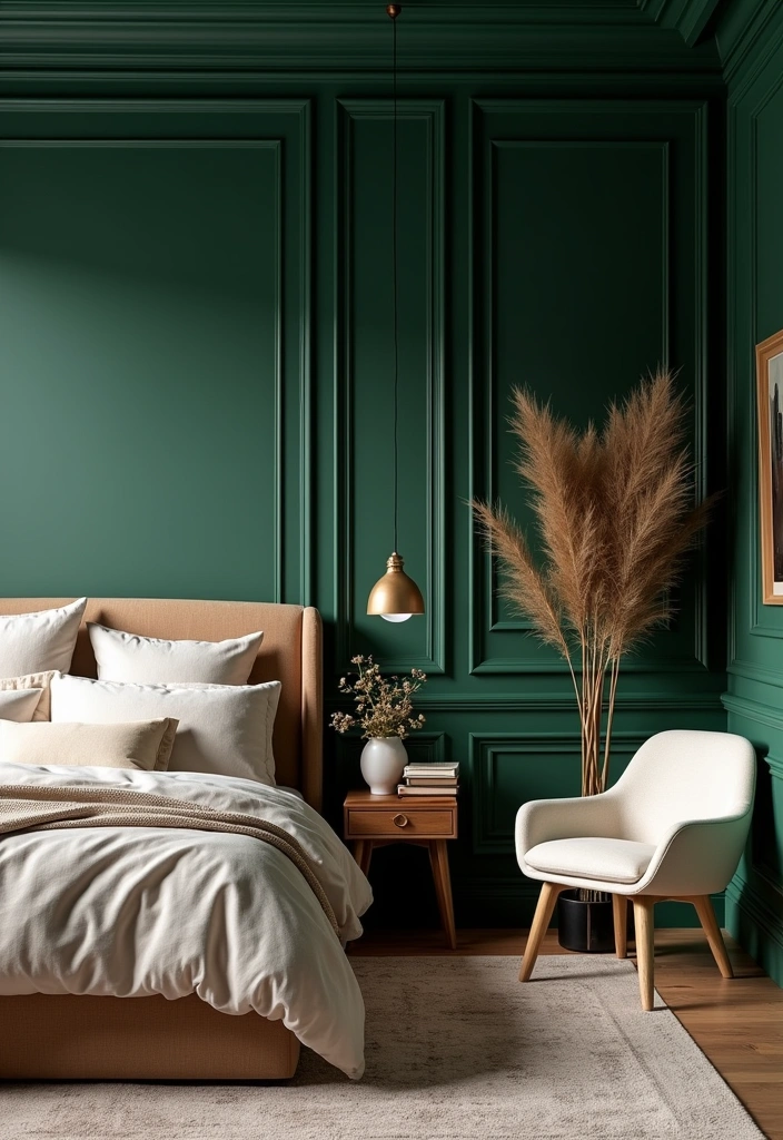 25 Earth Tone Paint Colors for Your Bedroom That Will Transform Your Space Instantly! - 12. Deep Forest Green: A Bold Escape