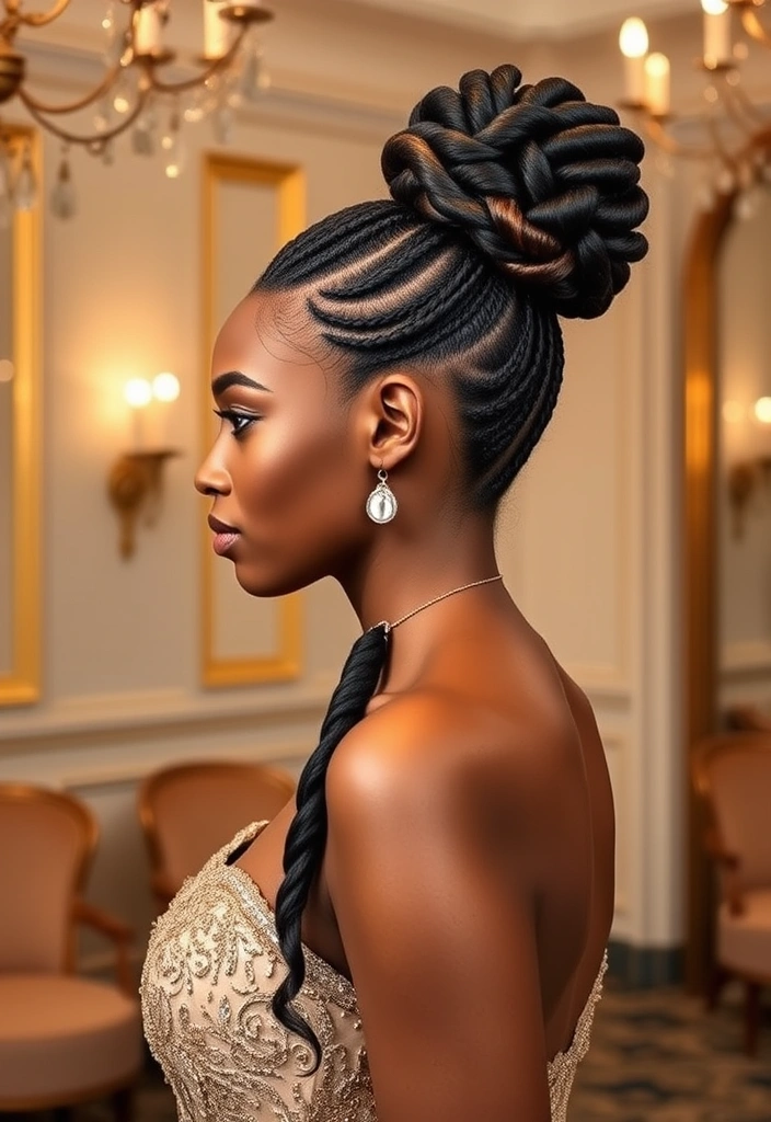 22 Stunning Hairstyles With Deep Wave Hair That Will Make You the Center of Attention! - 12. Braided Updo