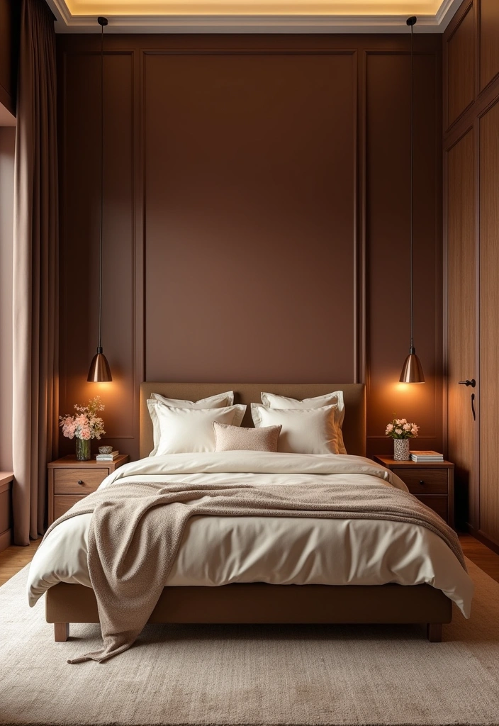 25 Earth Tone Paint Colors for Your Bedroom That Will Transform Your Space Instantly! - 8. Rich Chocolate Brown: Deep Comfort