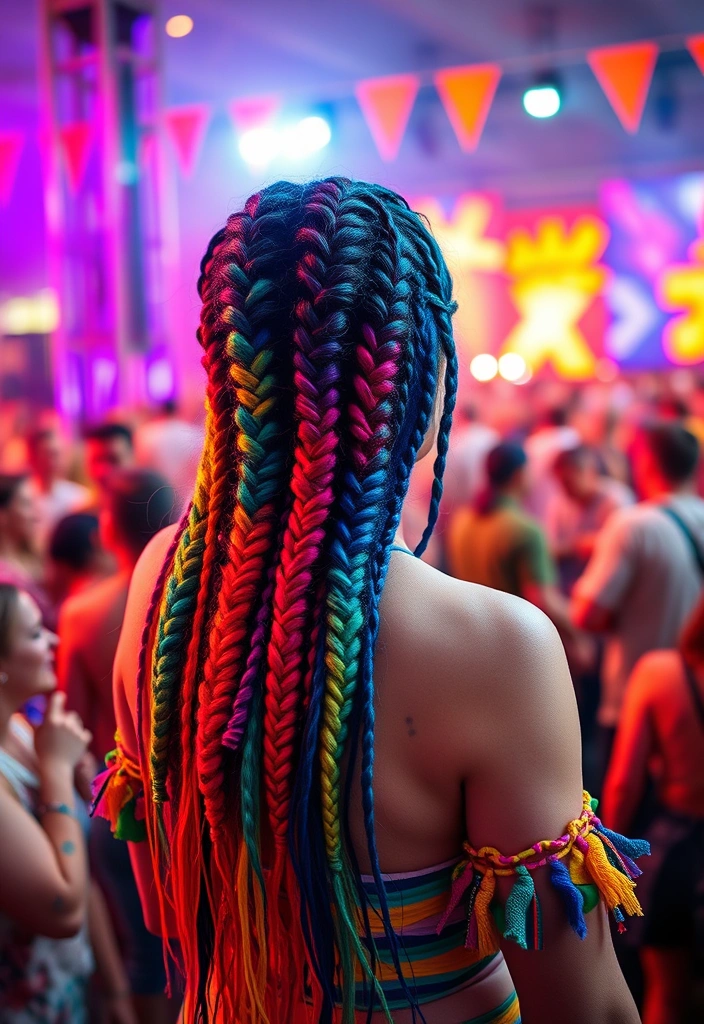 20 Hairstyles for Any and Every Hair Type That'll Transform Your Look Instantly! - 9. Colorful Rainbow Braids