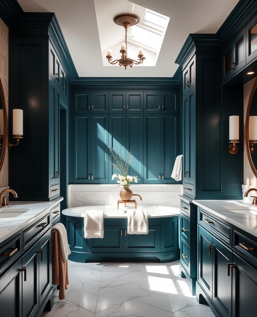 22 Best Paint Colors for Bathroom Cabinets That Will Transform Your Space! - 24. Deep Teal