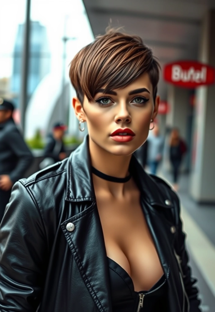 20 Stunning Haircuts With Curtain Bangs That Will Transform Your Look! - 6. Bold Pixie Cut with Curtain Bangs