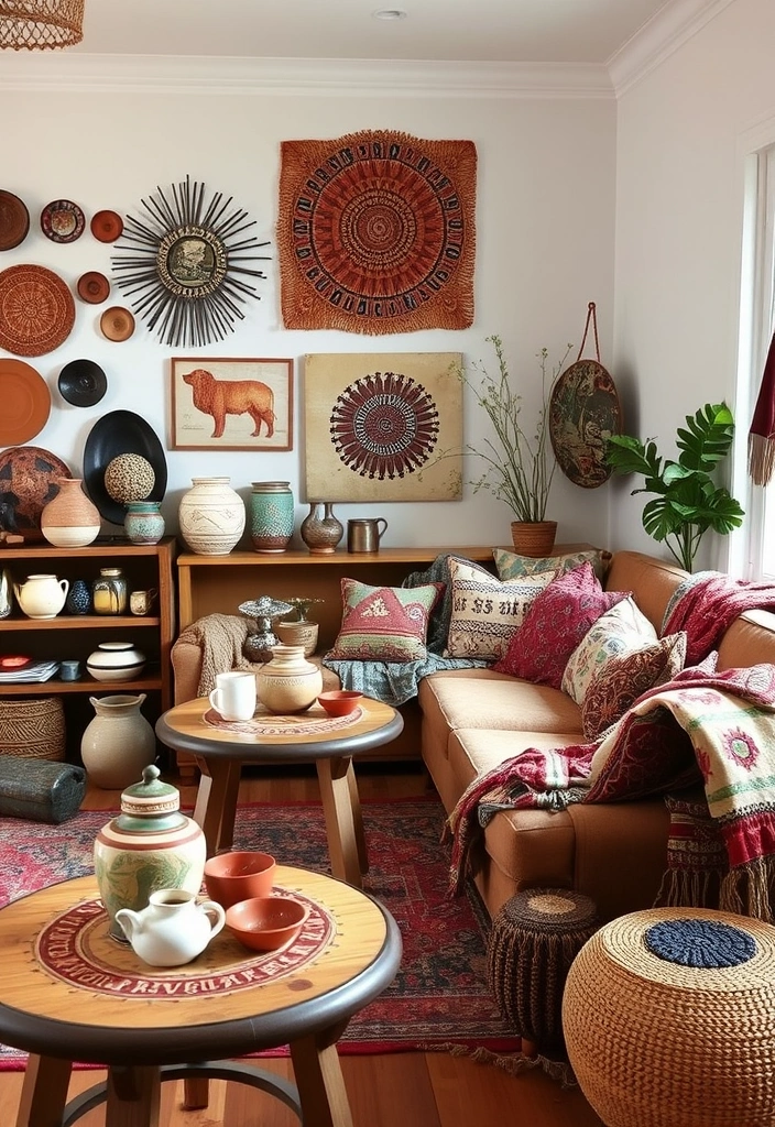 23 Inspiring Boho Living Room Ideas That Will Transform Your Space! - 21. Handcrafted Decor