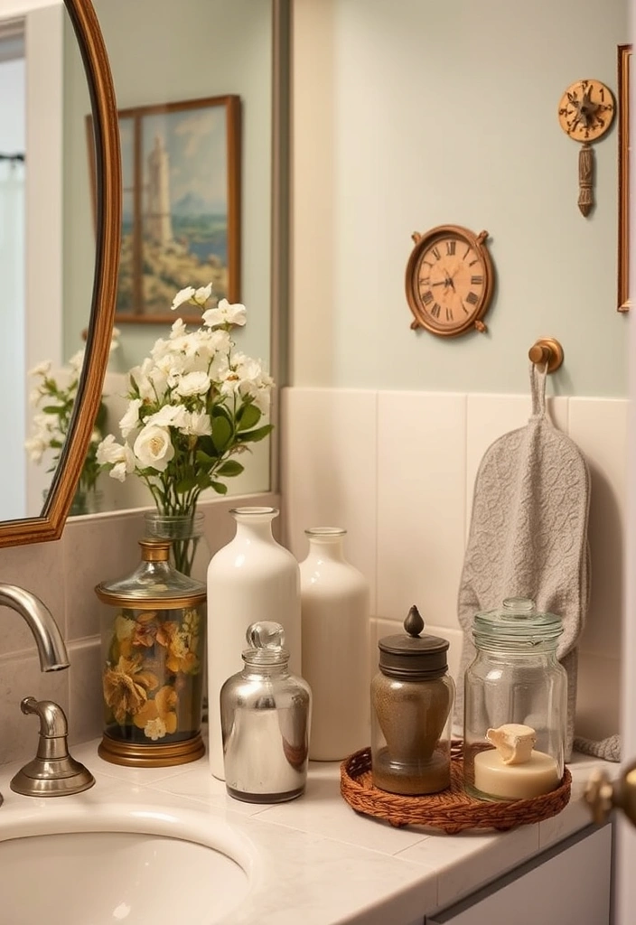 25 Moody Vintage Bathroom Decor Ideas That'll Transform Your Space! - 10. Vintage Accessories