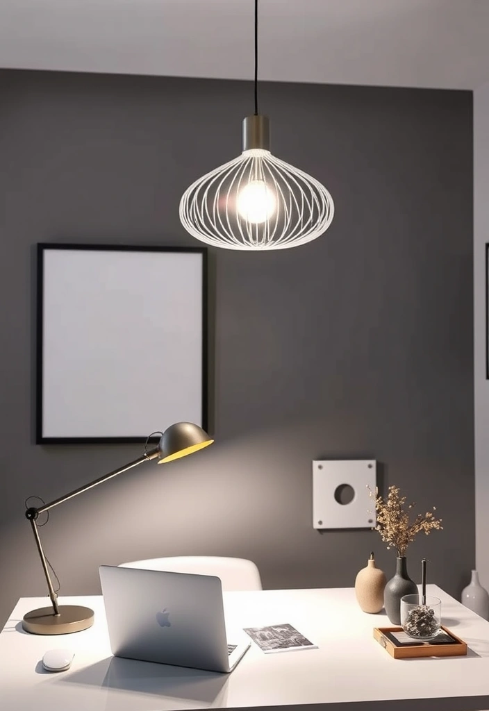 27 Office Decorations Ideas That'll Transform Your Workspace into a Creative Haven! - 10. Unique Lighting Fixtures