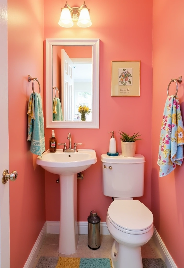 24 Best Paint Colors for a Small Bathroom That'll Make It Feel Spacious! - 10. Soft Coral