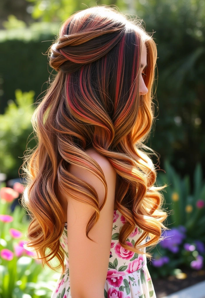 20 Stylish Hairstyles with Chunky Highlights That Will Turn Heads! - Half-Up, Half-Down with Chunky Highlights