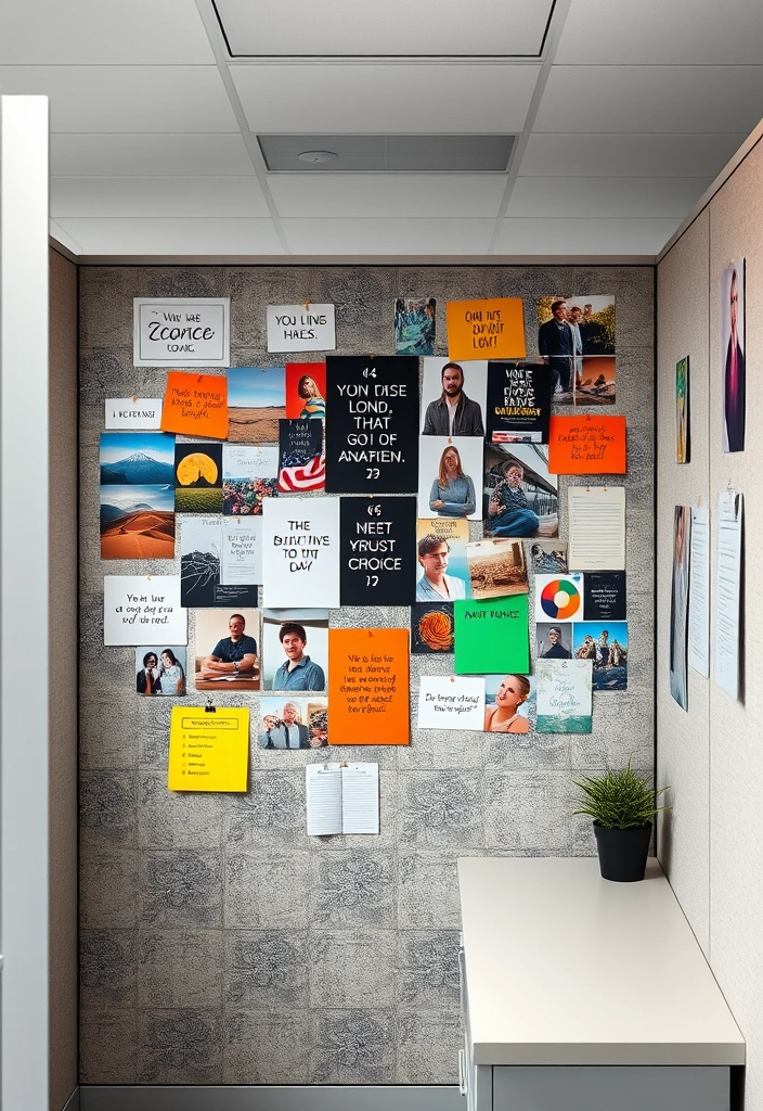 23 Cubicle Inspiration Ideas That'll Transform Your Work Life (And Impress Everyone!) - 21. Mood Board: Visualize Your Goals