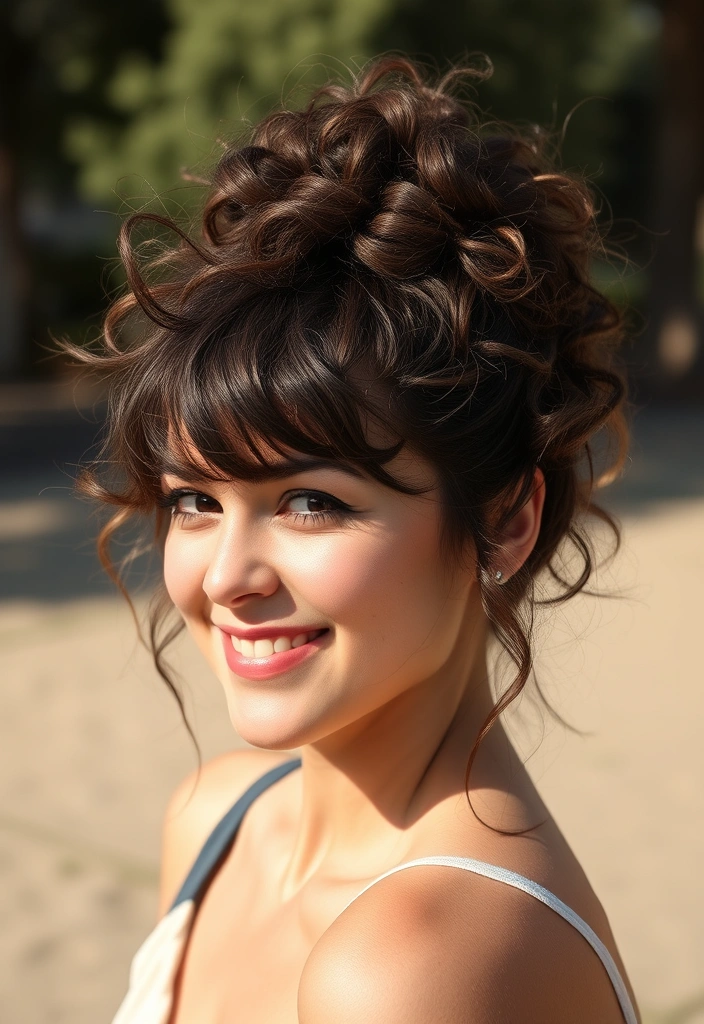 22 Stunning Hairstyles With Deep Wave Hair That Will Make You the Center of Attention! - 7. Messy Bun with Waves