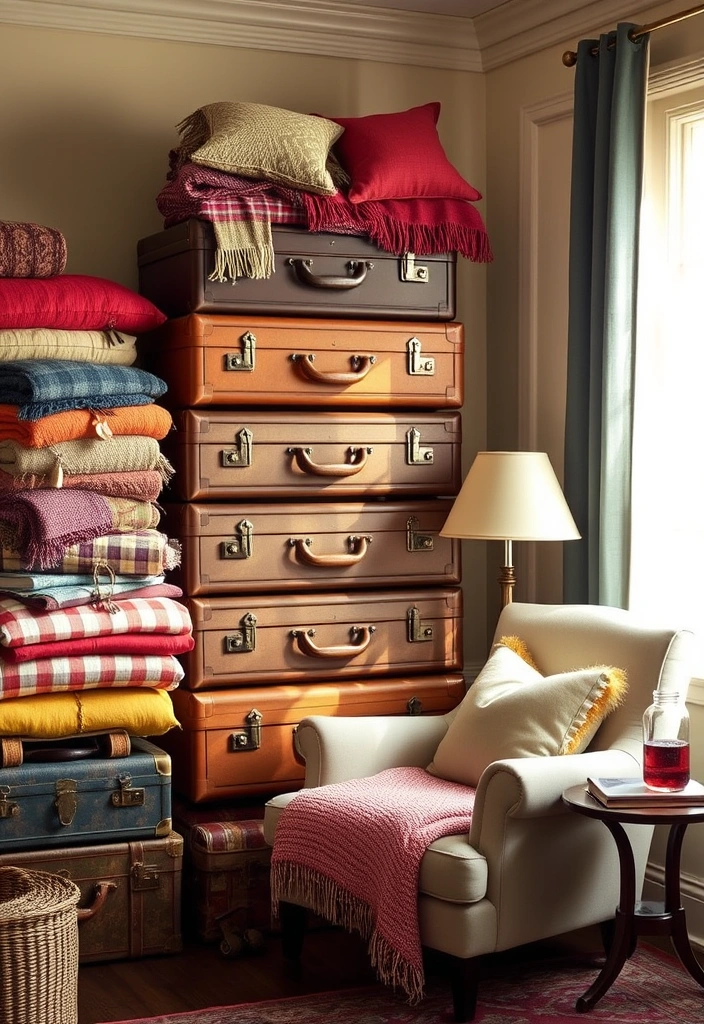 20 Genius Storage Solutions That Will Change Your Life (You Won't Believe #14!) - 14. Repurposed Vintage Suitcases