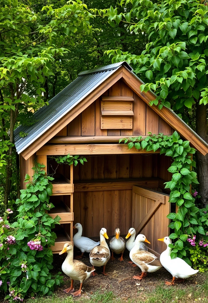 22 Best DIY Duck Enclosure Ideas That Will Make Your Ducks Feel Right at Home! - 1. Rustic Wooden Duck Coop