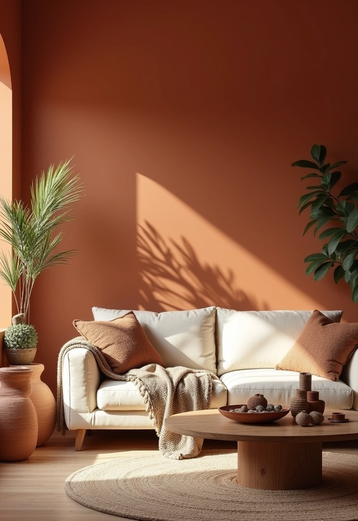 27 Living Room Paint Colors That Create the Ultimate Cozy Vibe (You’ll Love #15!) - 2. Warm Terracotta