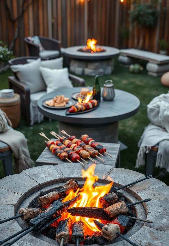 20 Al Fresco Dining Setups That Will Transform Your Backyard into a Culinary Paradise! - 14. Cozy Fire Pit Dining