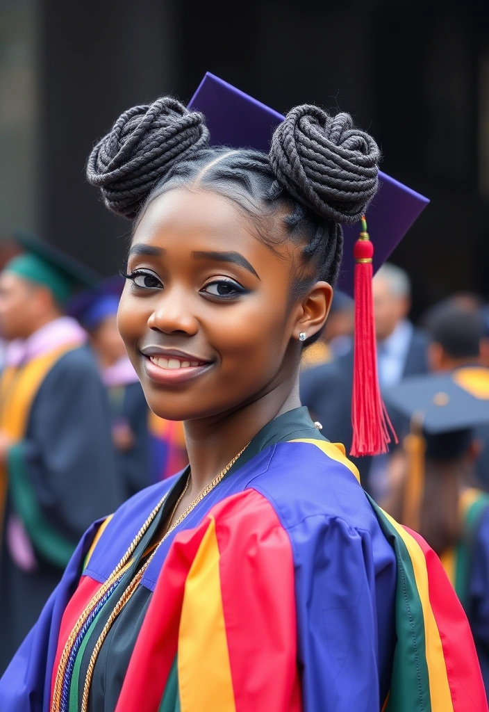 23 Graduation Hair Ideas You Can Do in Under 30 Minutes (You’ll Want #12!) - 19. Twisted Buns