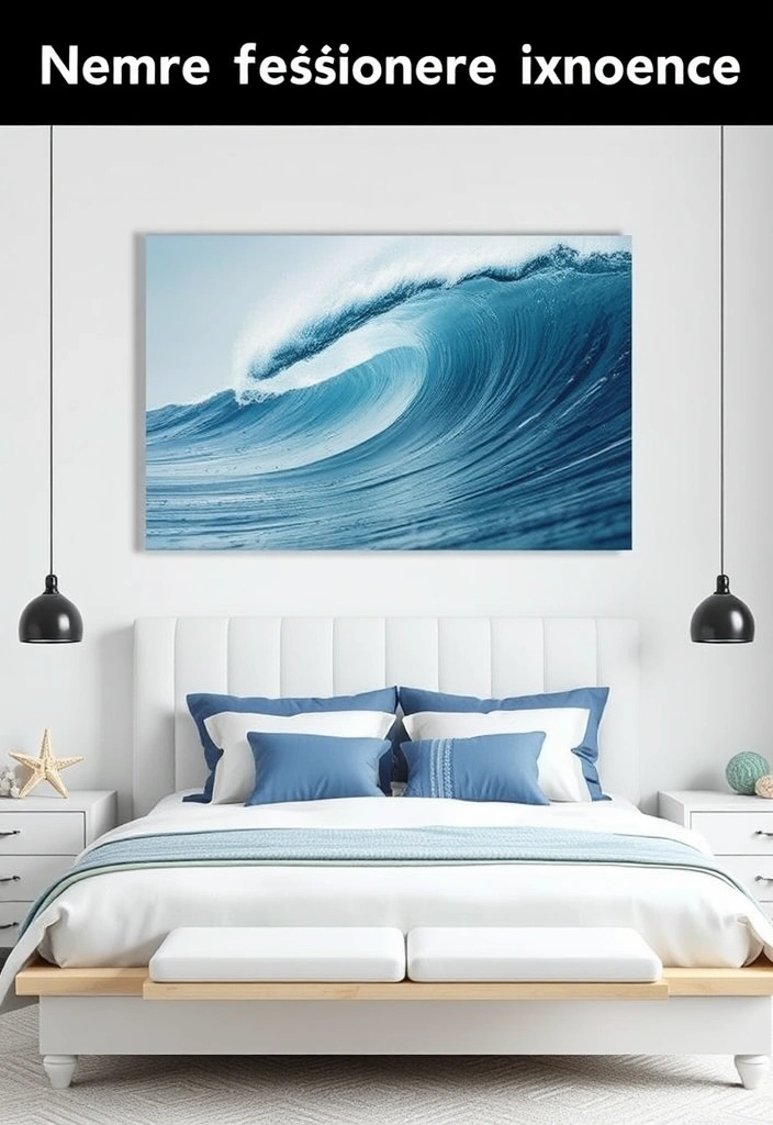 23 Modern Coastal Bedroom Ideas That'll Make You Feel Like You're on Vacation Every Day! - 4. Ocean-Inspired Art