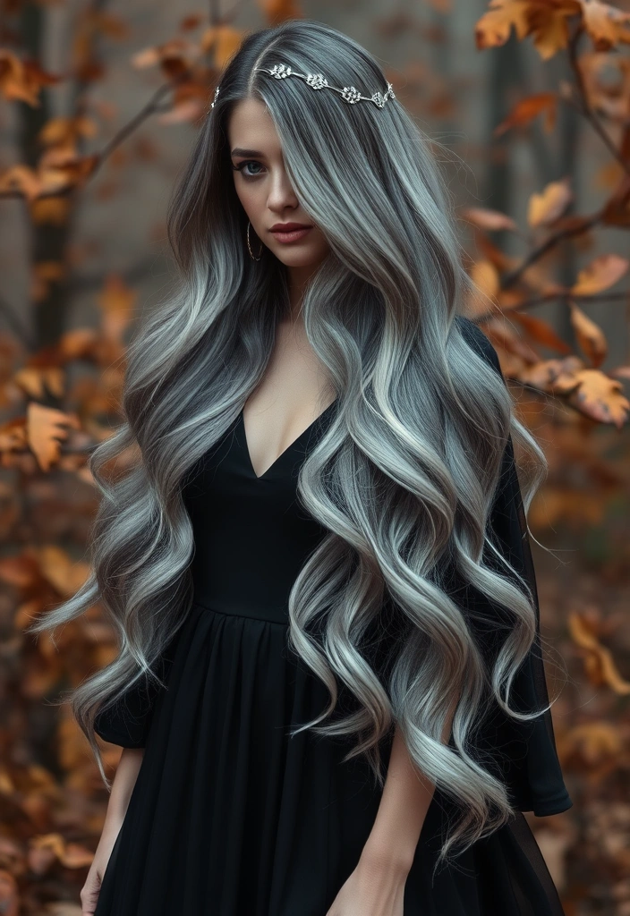 15 Spooktacular Halloween Hair Ideas That'll Haunt Your Friends! - 1. Ghostly Grey Ombre