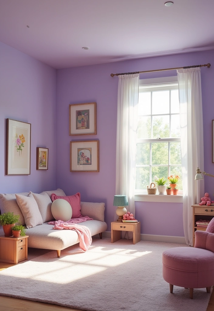 24 Best Paint Colors for a Basement That Will Transform Your Space! - 5. Soft Lavender