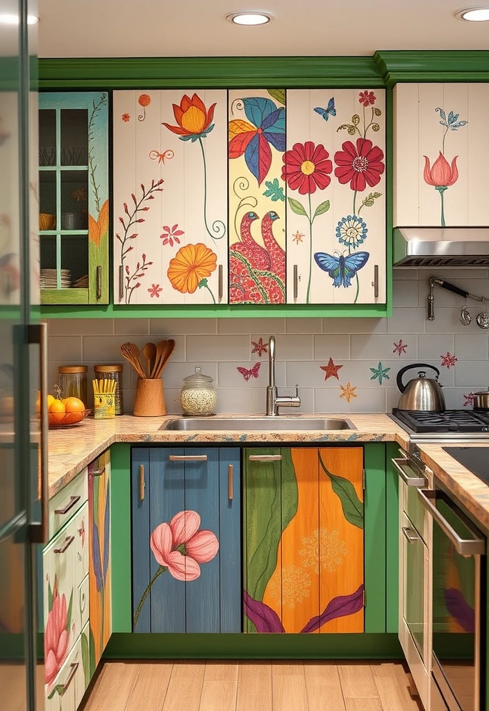 23 Inspiring Kitchen Cabinet Ideas That'll Transform Your Cooking Space! - 16. Artistic Cabinet Designs