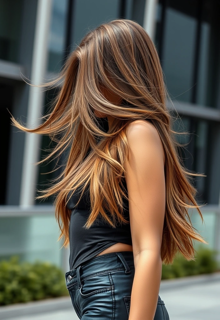 20 Lustrous Long Textured Haircuts That'll Transform Your Look Instantly! - 7. Layered Cut with Textured Ends