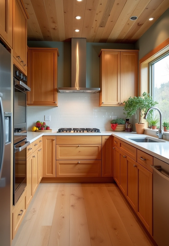 21 Kitchen Cabinet Colors That Hide Dirt (You Won't Believe #10!) - 16. Warm Maple