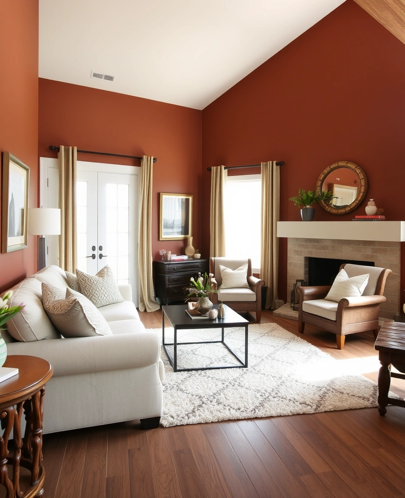 27 Living Room Paint Colors That Create the Ultimate Cozy Vibe (You’ll Love #15!) - 24. Cinnamon Brown