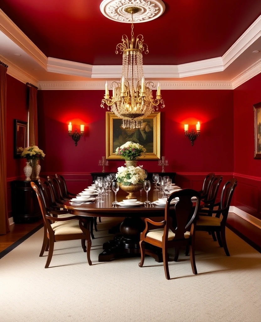 21 Best Paint Colors for Dining Room That Will Make You Want to Host Every Weekend! - 29. Classic Burgundy Red