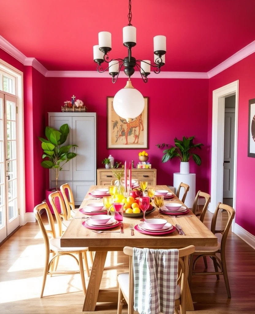 21 Best Paint Colors for Dining Room That Will Make You Want to Host Every Weekend! - 28. Bright Raspberry