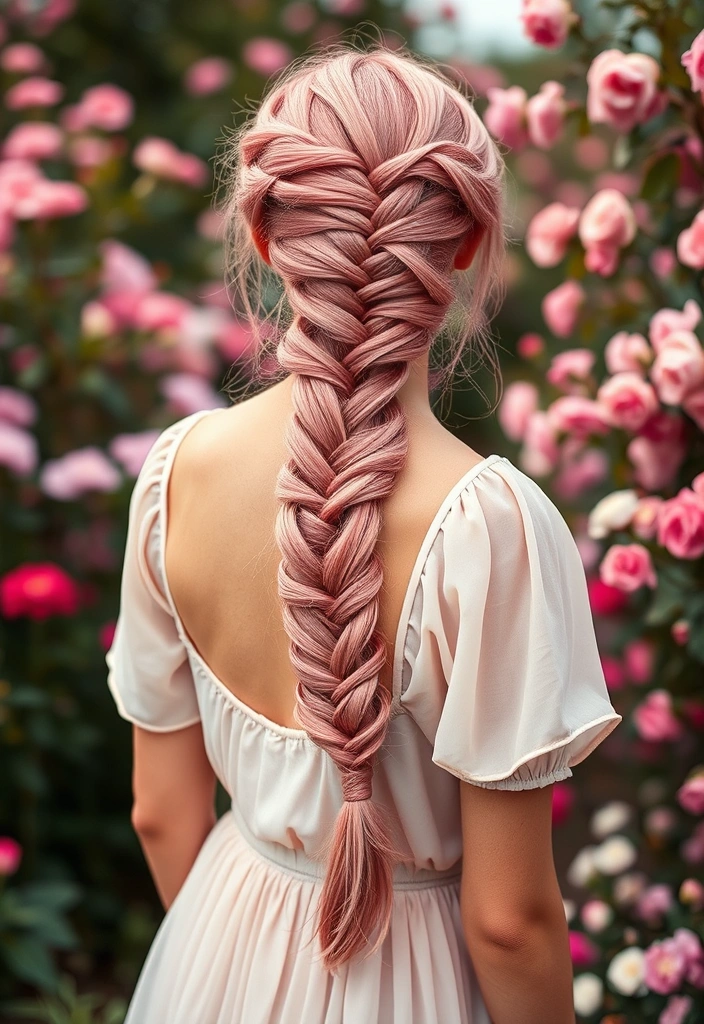 22 Sexy Hairstyles for Pink Hair That'll Turn Heads Everywhere You Go! - 17. Intricate Fishtail Braid