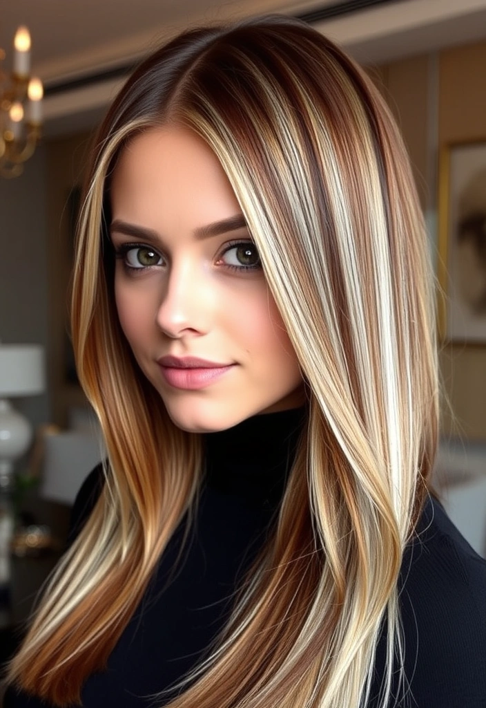 15 Stunning Caramel Highlights on Brown Hair That Will Make Heads Turn! - 15. Caramel Highlights with a Touch of Silver