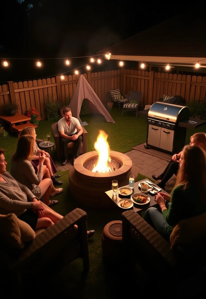 22 Best Outdoor Grill Station Ideas That'll Make You the BBQ King or Queen! - 9. Fire Pit Grill Combo