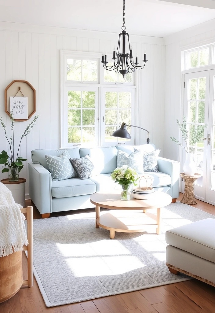 22 Charming Farmhouse Living Room Ideas That Will Steal Your Heart! - 5. Soft Color Palettes