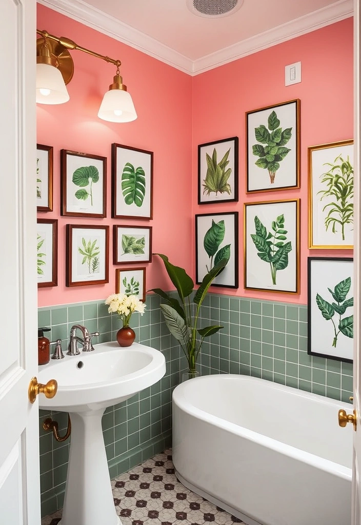 21 Green Bathroom Design Trend Ideas That'll Refresh Your Space (You Won't Believe #7!) - 10. Green Artwork