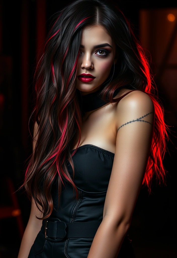 15 Spooktacular Halloween Hair Ideas That'll Haunt Your Friends! - 5. Blood Red Streaks