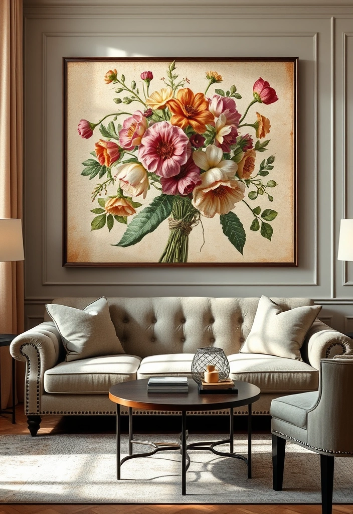 22 Stunning Vintage Art Prints That Will Transform Your Living Room Style! - 13. Vintage Floral Still Life