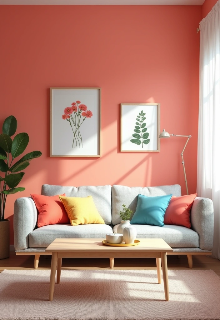 27 Living Room Paint Colors That Create the Ultimate Cozy Vibe (You’ll Love #15!) - 5. Soft Coral