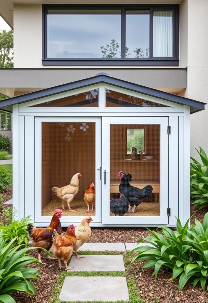 21 Eggcellent Inside Chicken Coop Designs for the Feathery Bunch - 2. Modern Minimalist Coop