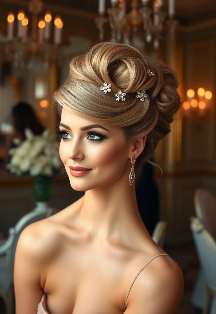 15 Beautiful Festive Easter Hairstyles That Will Turn Heads This Spring! - 11. Intricate Updo with Jewels