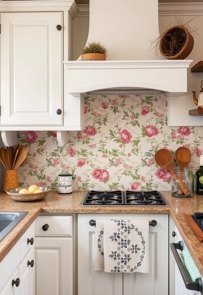 27 Stunning Kitchen Backsplash Ideas That'll Transform Your Space! - 20. Vintage Floral Tiles