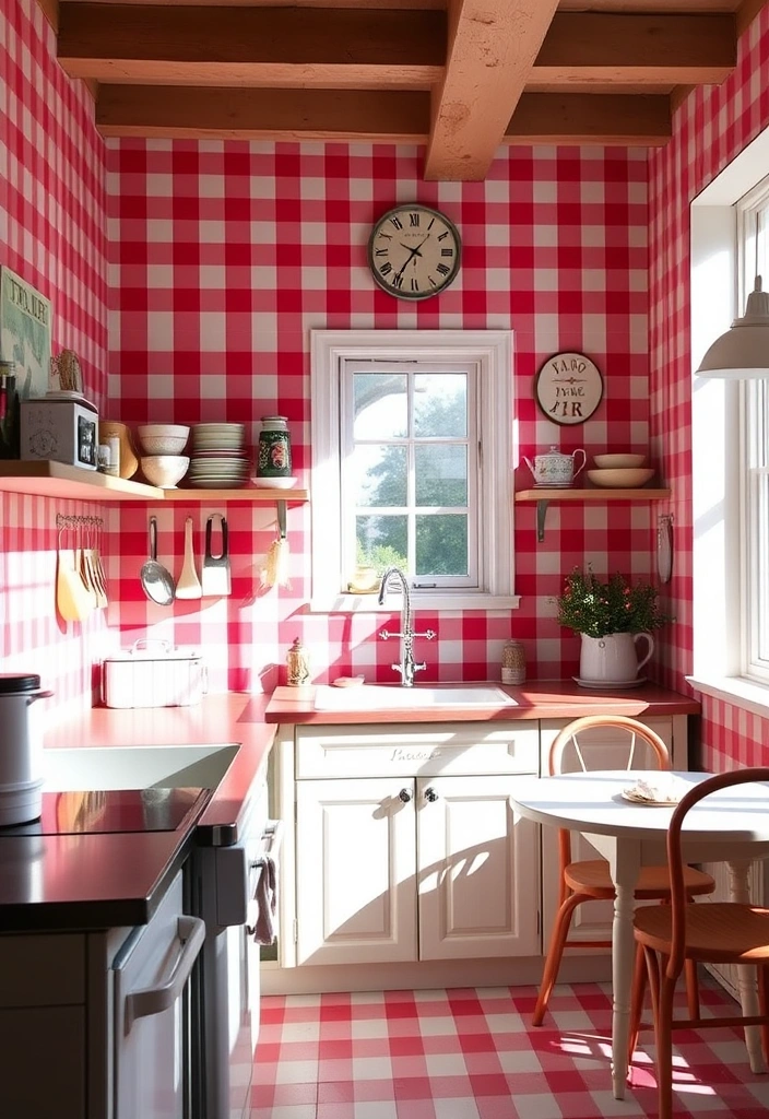 21 Cottagecore Room Wallpaper Ideas That'll Transform Your Space into a Fairytale! - 9. Charming Checkered Patterns