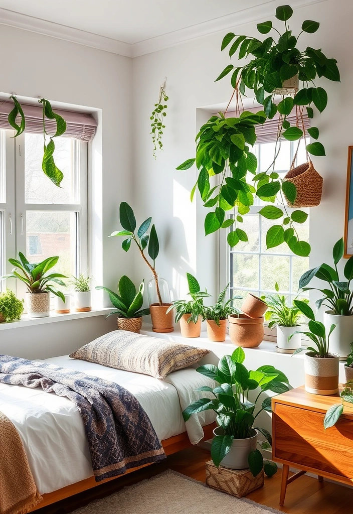 25 Trendy Bedroom Ideas For Men That Will Transform Your Space! - 20. Greenery and Indoor Plants