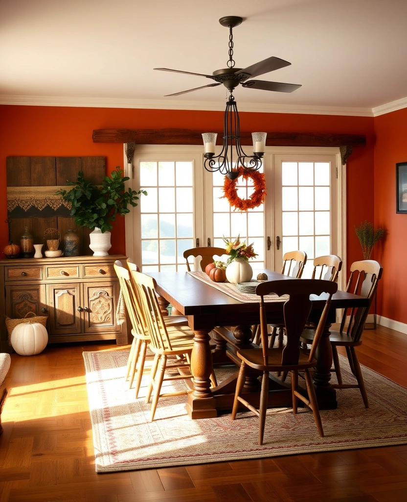 21 Best Paint Colors for Dining Room That Will Make You Want to Host Every Weekend! - 25. Rustic Burnt Orange