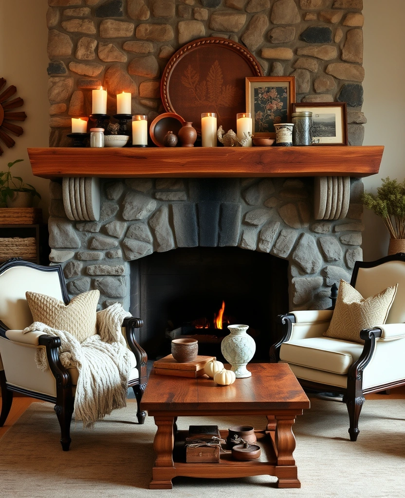 22 Cottagecore Decor Ideas That'll Make Your Home Feel Like a Fairytale! - 23. Cozy Fireplace Nooks