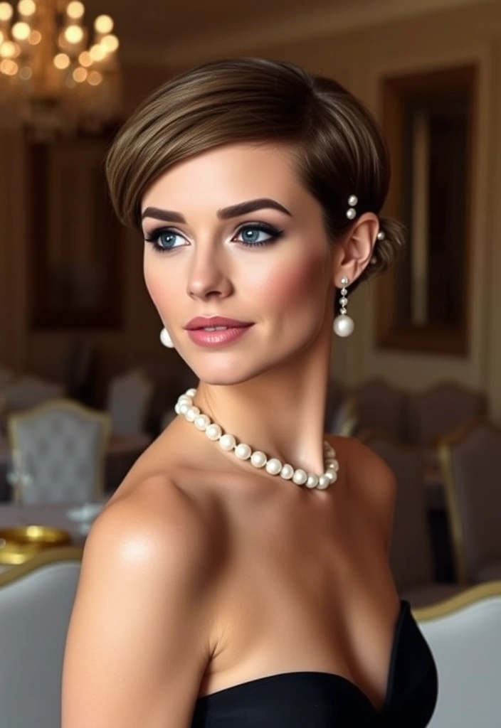 24 Whimsical Long Pixie Bob Ideas That Will Transform Your Look! - 20. Elegant Long Pixie Bob with Pearls