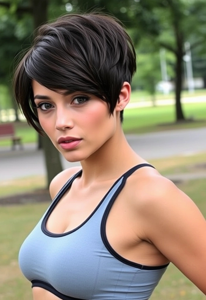 22 Chic Short Stacked Wedge Haircuts That Will Transform Your Look Instantly! - 17. Sporty Wedge