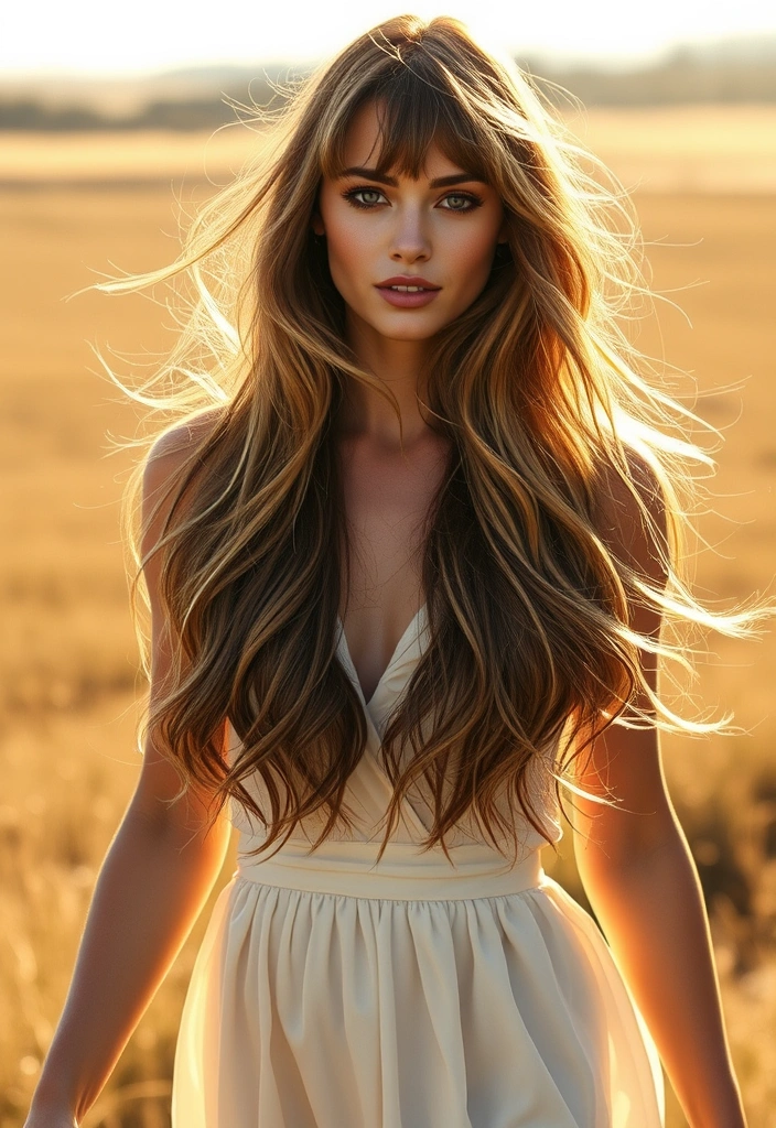 25 Beautiful Hairstyles With Wispy Bangs That Will Make Heads Turn! - 19. Stunning Long Layers