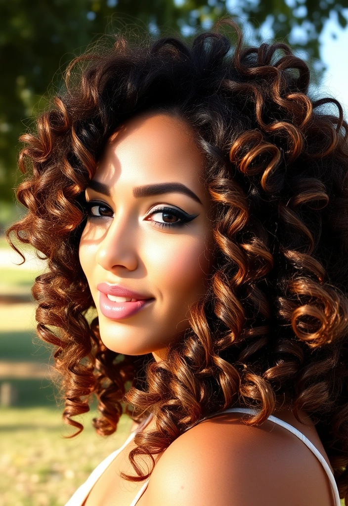 30 Playful Curly Hair Ideas That'll Make Everyone Envy Your Curls! - 6. Curls with Highlights