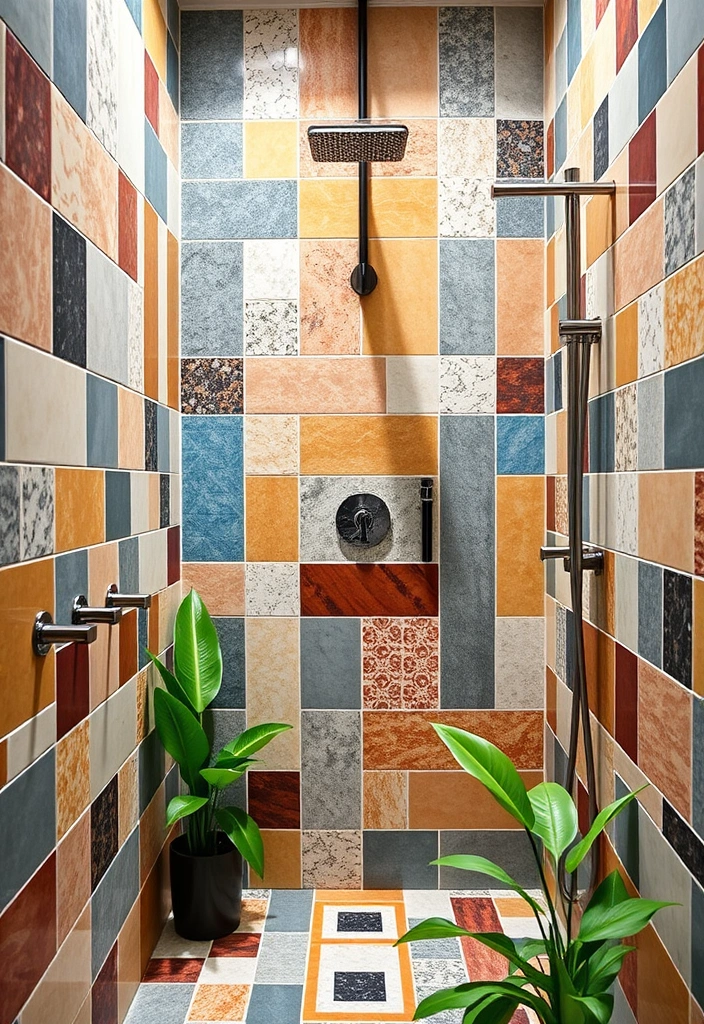 15 Creative Shower Tile Designs for Small Bathrooms (You’ll Want to Steal #12!) - 12. Mixed Material Madness